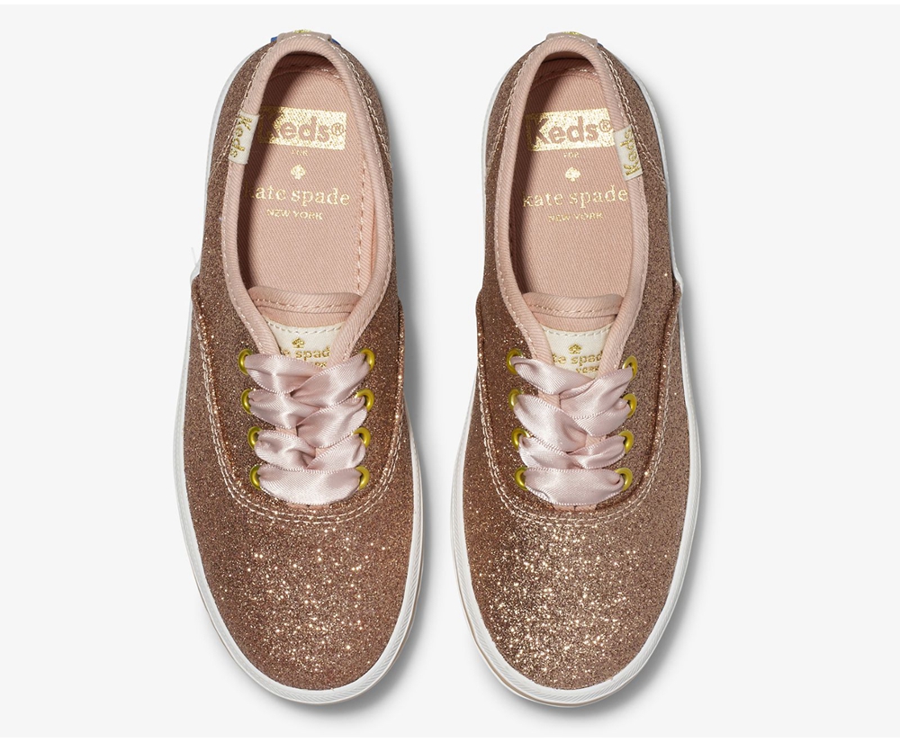 Zapatillas Keds Niños Rosas Doradas - Kate Spade New York Champion Glitter - 846-LBVDNH